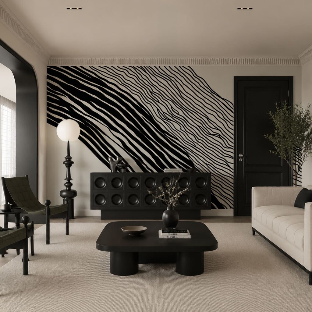 Immagine in bianco e nero di linee Immagine in bianco e nero di linee