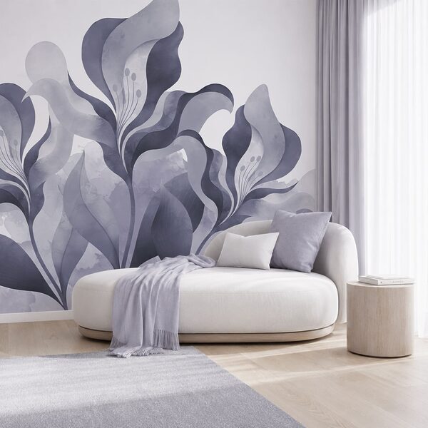 Elegante motivo floreale astratto in grigio Elegante motivo floreale astratto in grigio