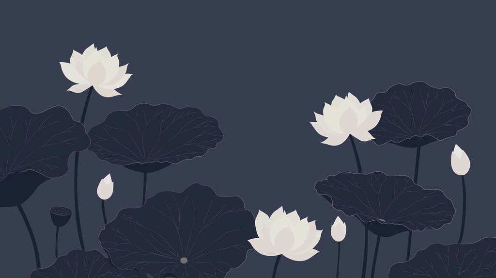 Group of white flowers and leaves