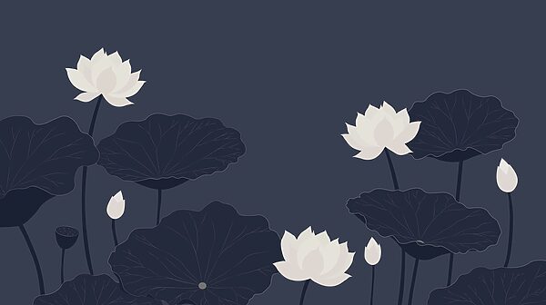 Group of white flowers and leaves