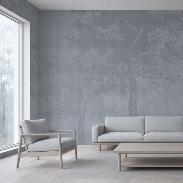 Sfondo grigio con alberi