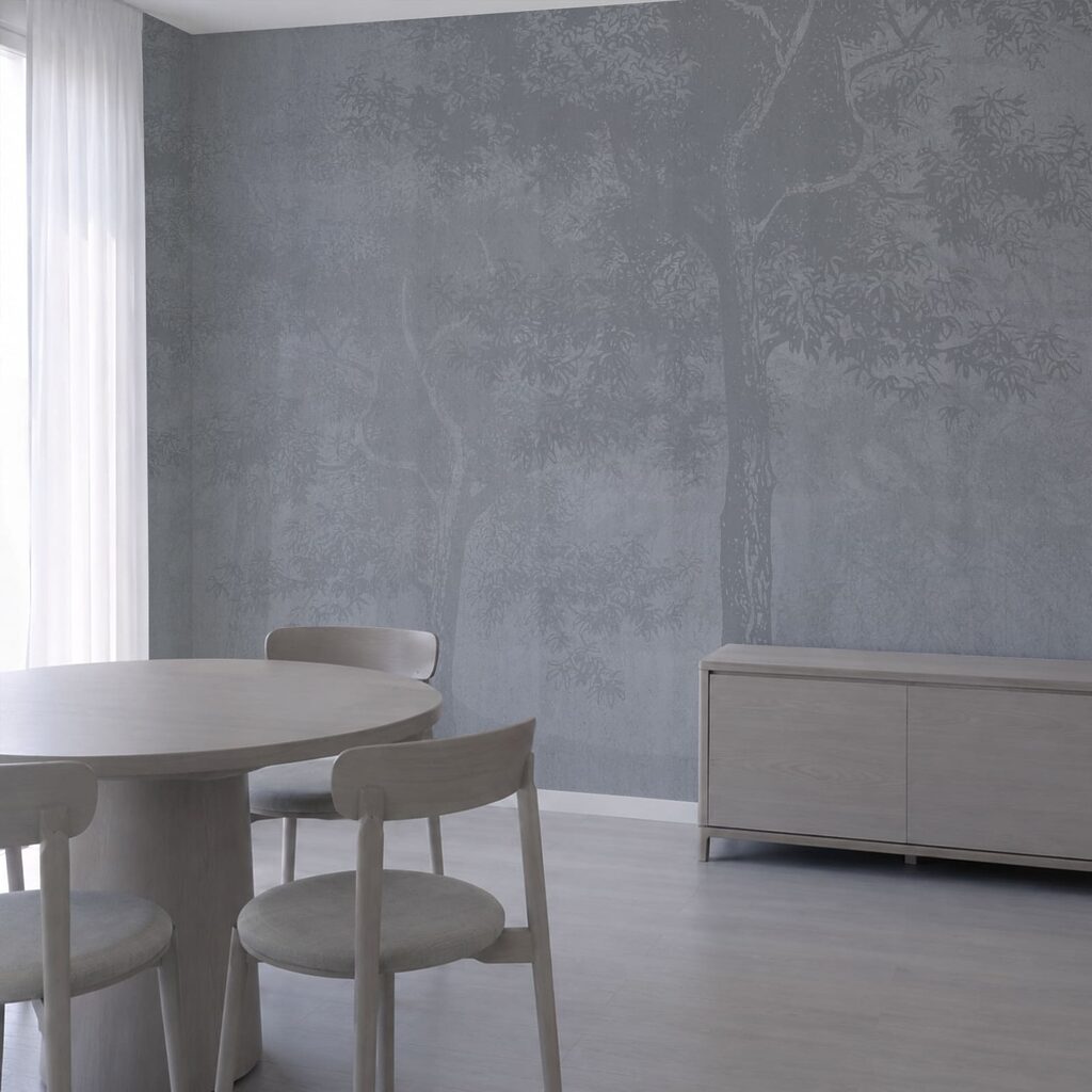 Sfondo grigio con alberi