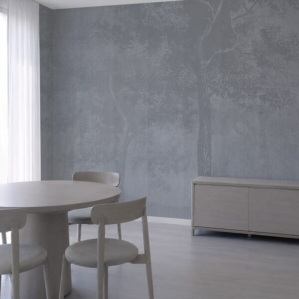 Sfondo grigio con alberi