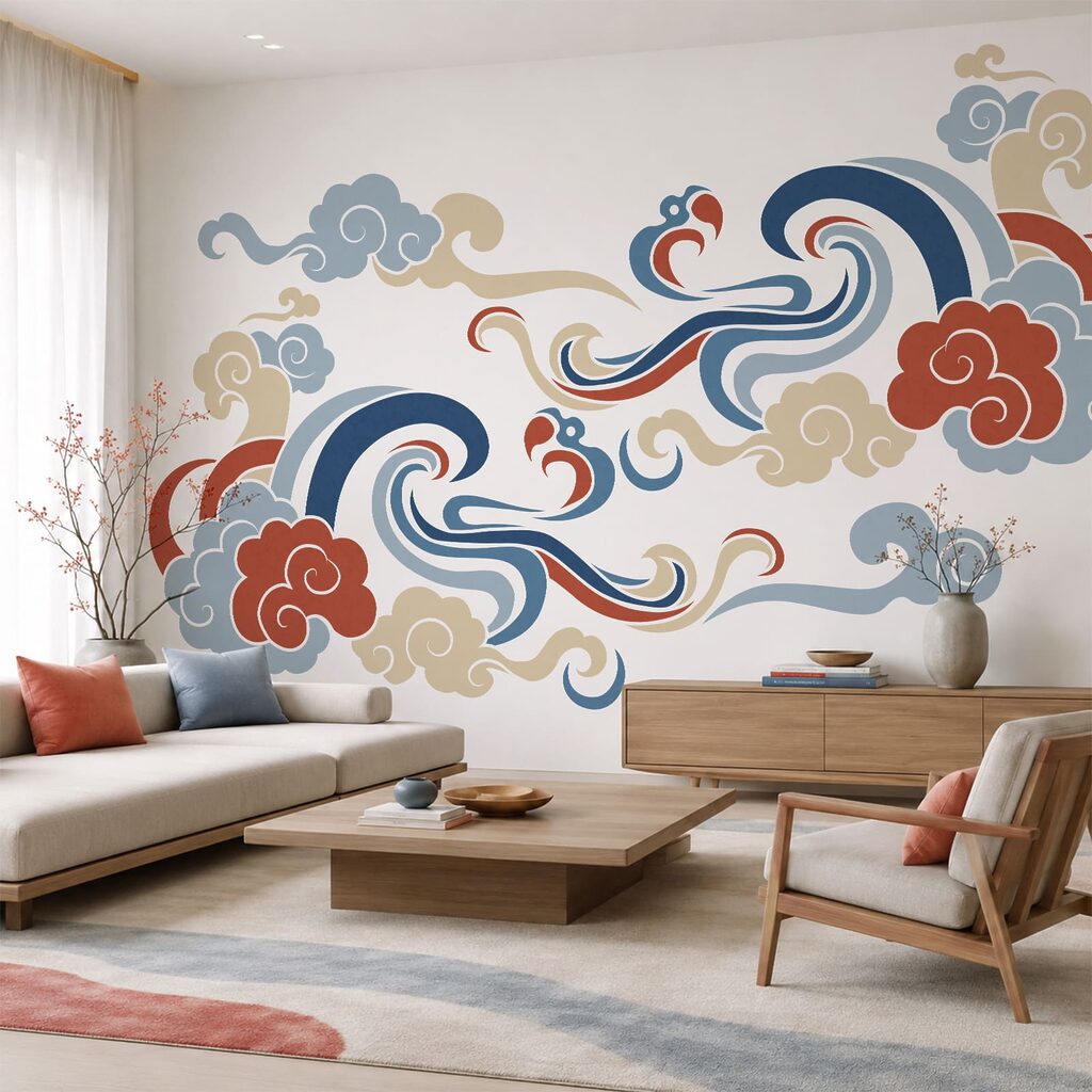 Disegni di nuvole e fiori