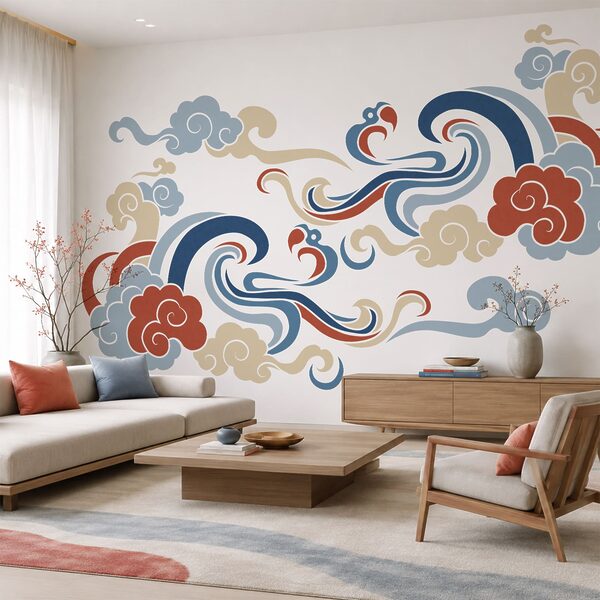 Disegni di nuvole e fiori