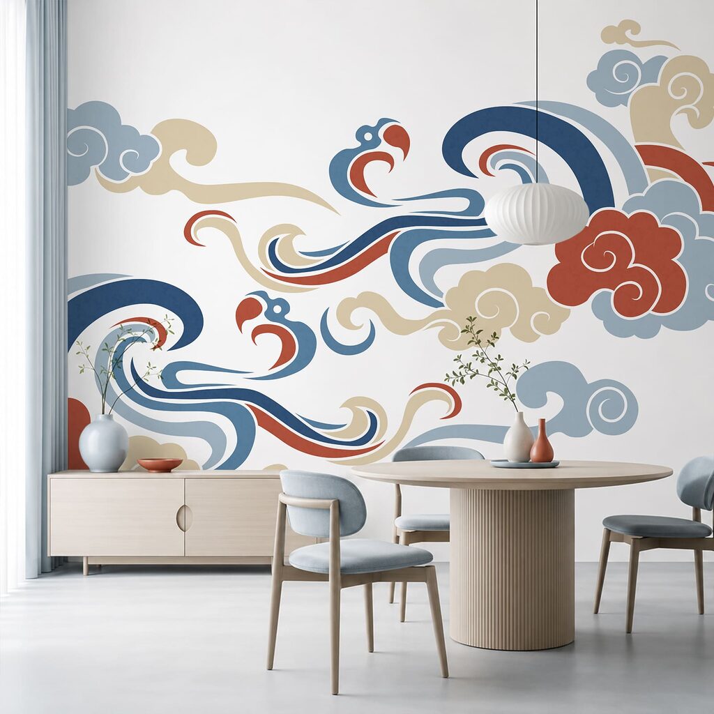 Disegni di nuvole e fiori