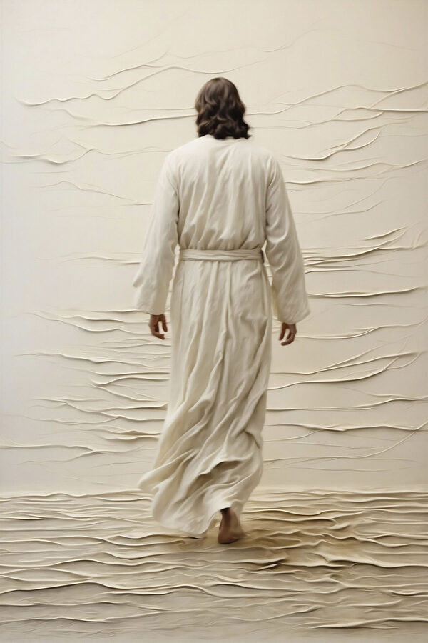 Man in a robe walking Man in a robe walking