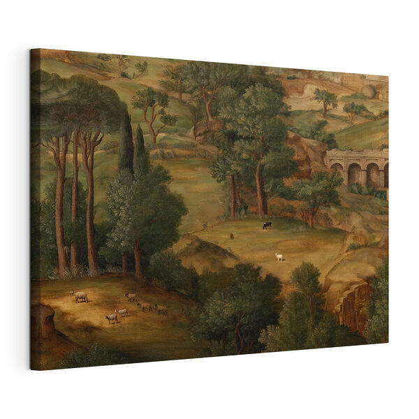 Quadri Quadri Dipinto raffigurante un paesaggio con alberi e animali (COD: s49675)