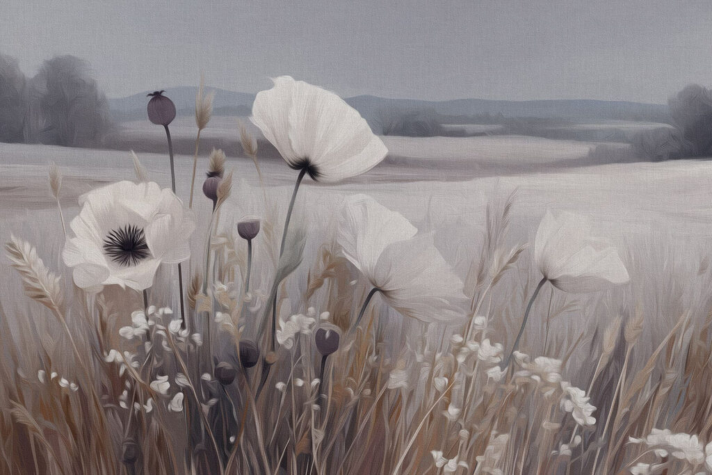 Soft blooms in a serene landscape