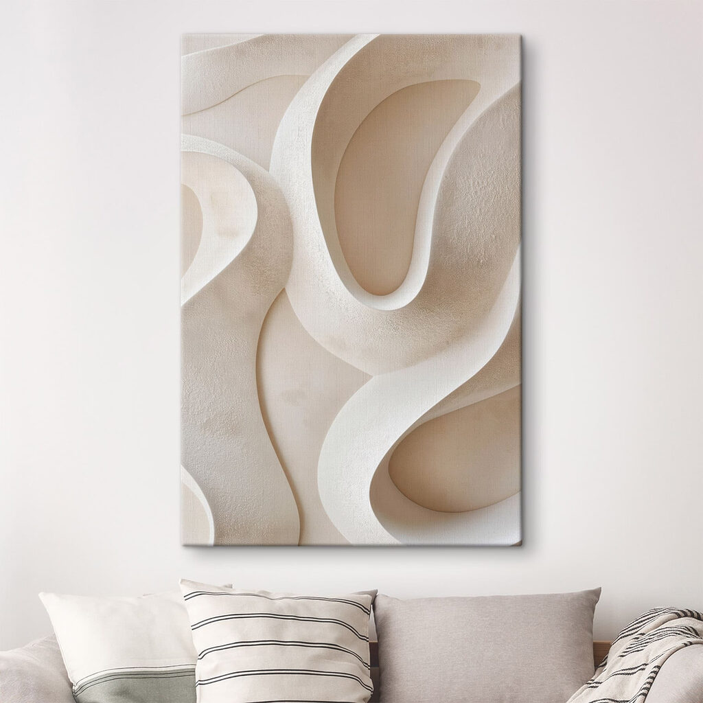White wall with curved lines