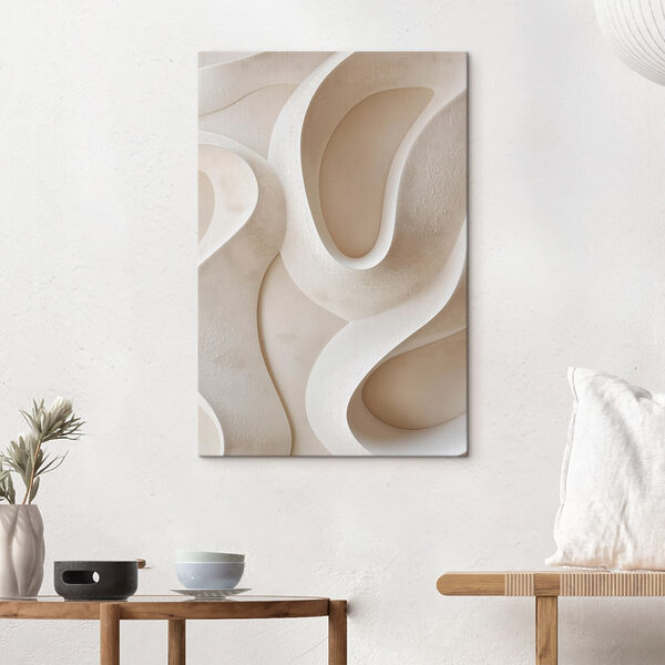 White wall with curved lines