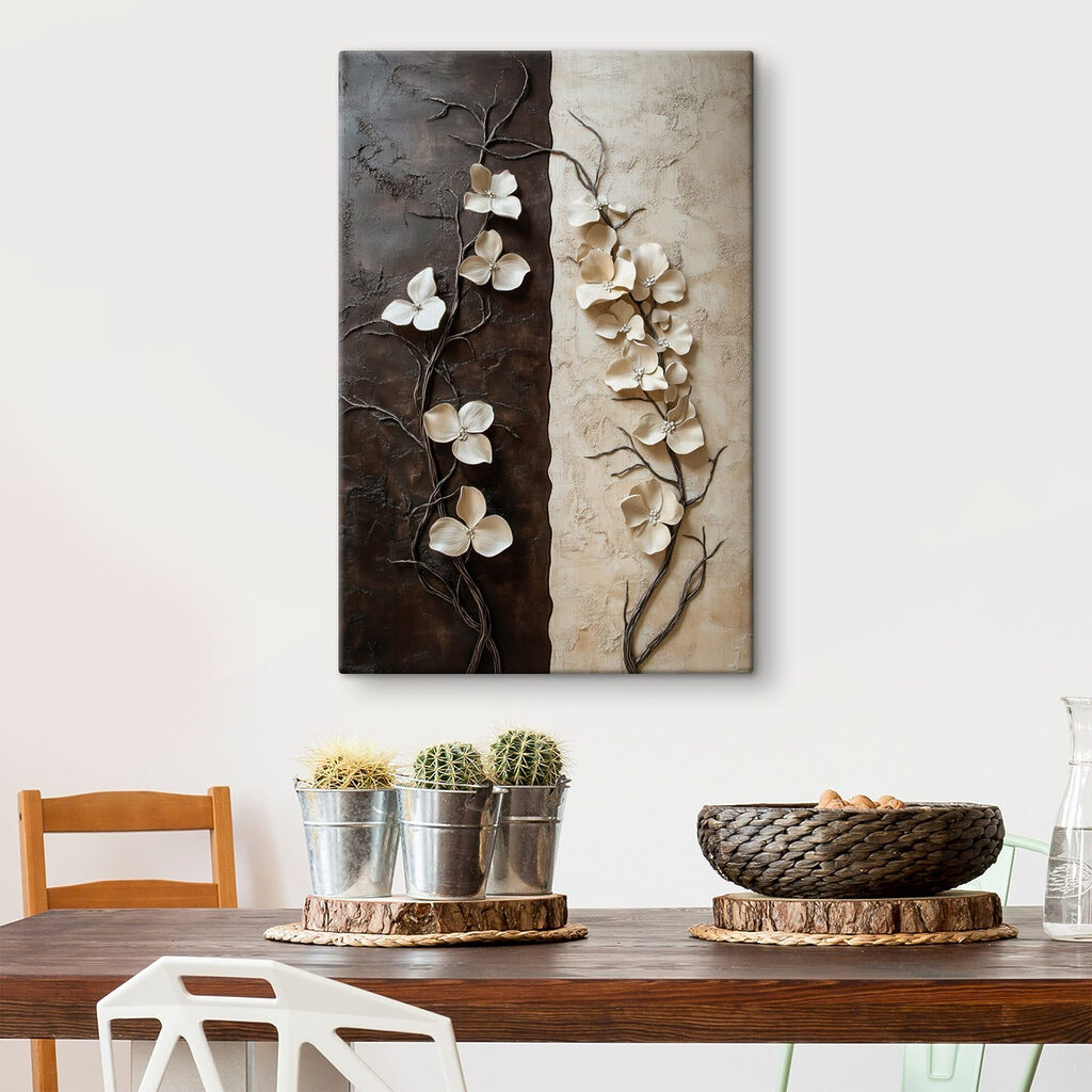 Gentle blooms on contrasting backgrounds