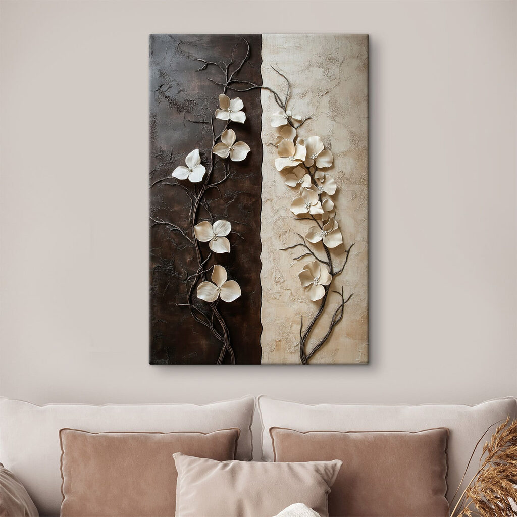 Gentle blooms on contrasting backgrounds