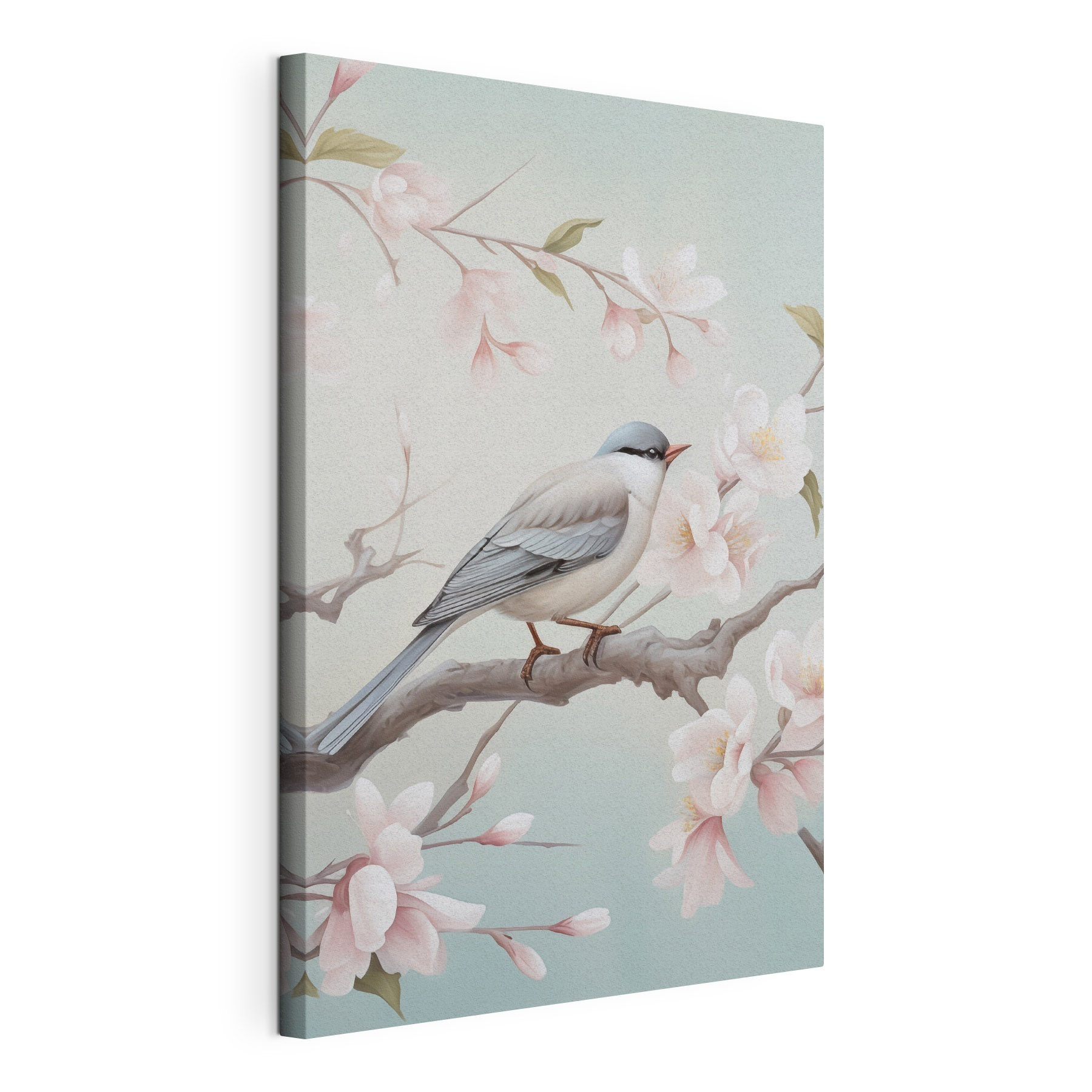 Bird on a branch with flowers Bird on a branch with flowers