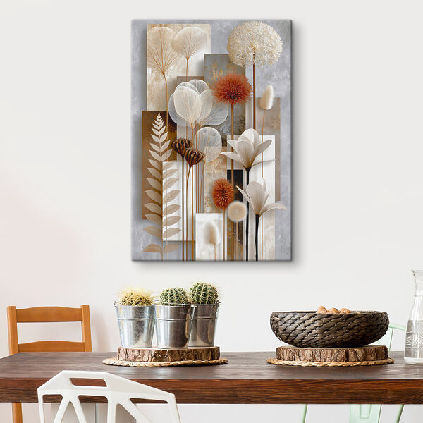 Wall art of flowers and plants