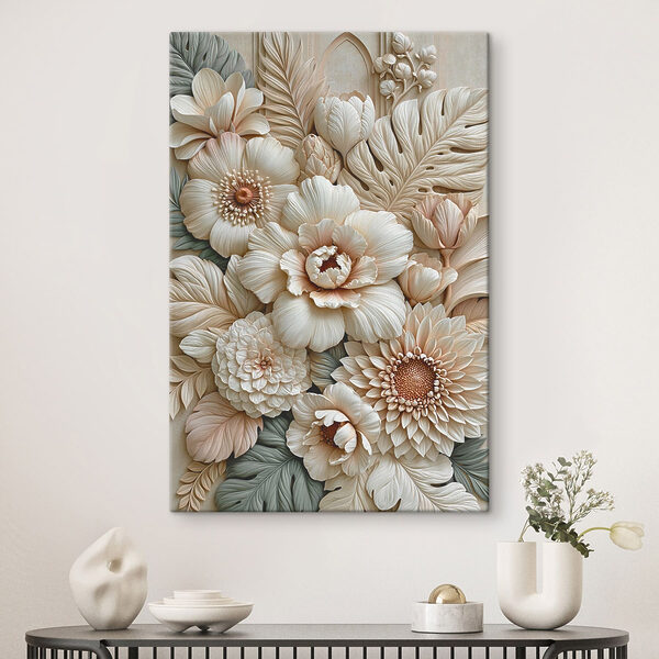 Delicate floral arrangement in relief Delicate floral arrangement in relief