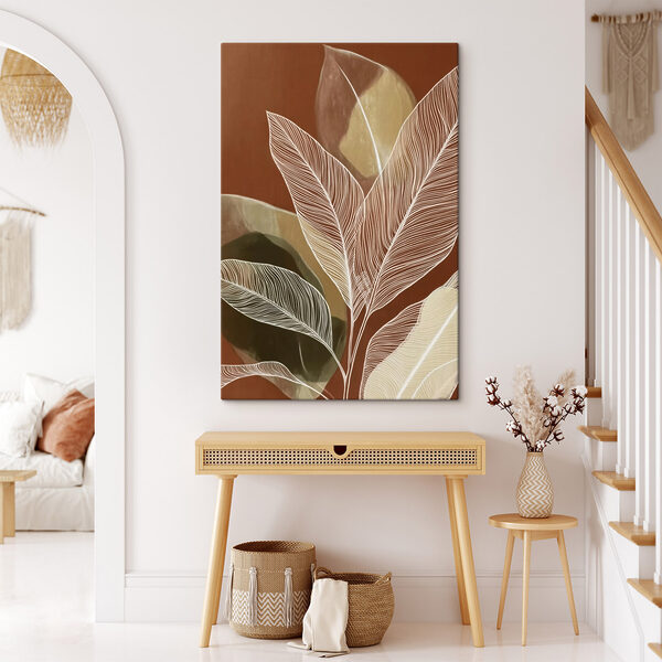 Vibrant leaves against earthy tones Vibrant leaves against earthy tones
