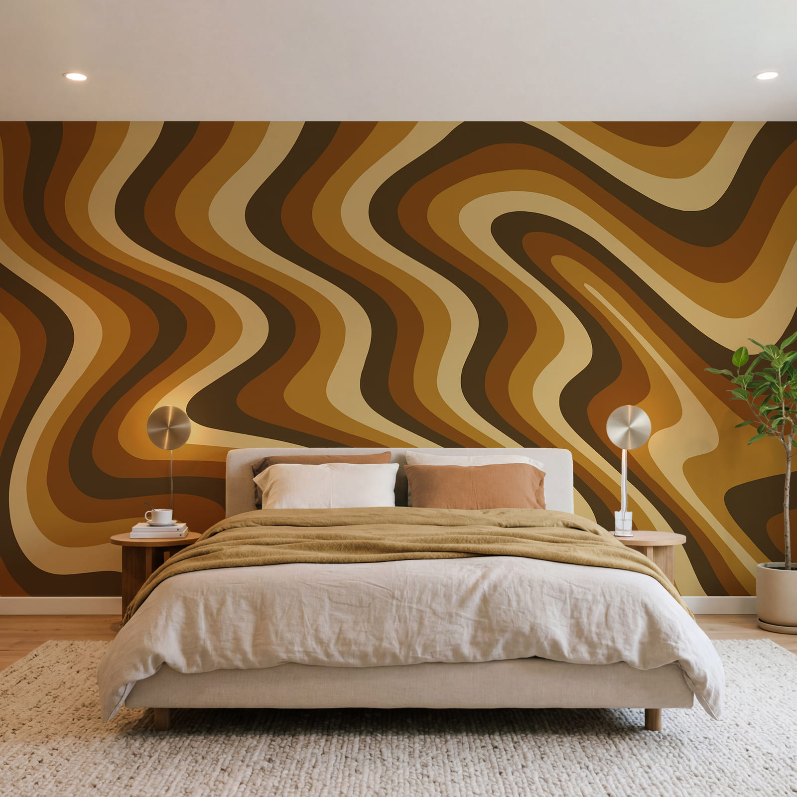 Linee ondulate marroni e beige Linee ondulate marroni e beige