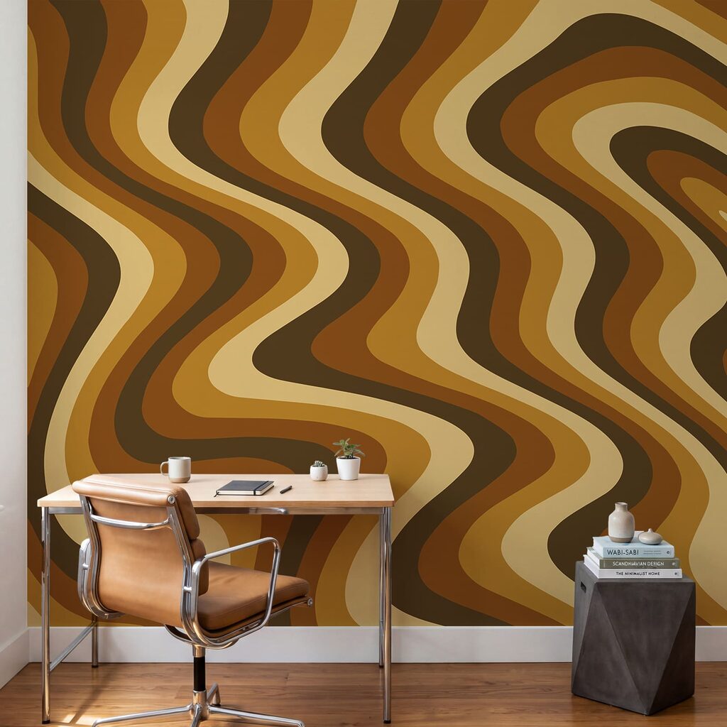 Linee ondulate marroni e beige Linee ondulate marroni e beige