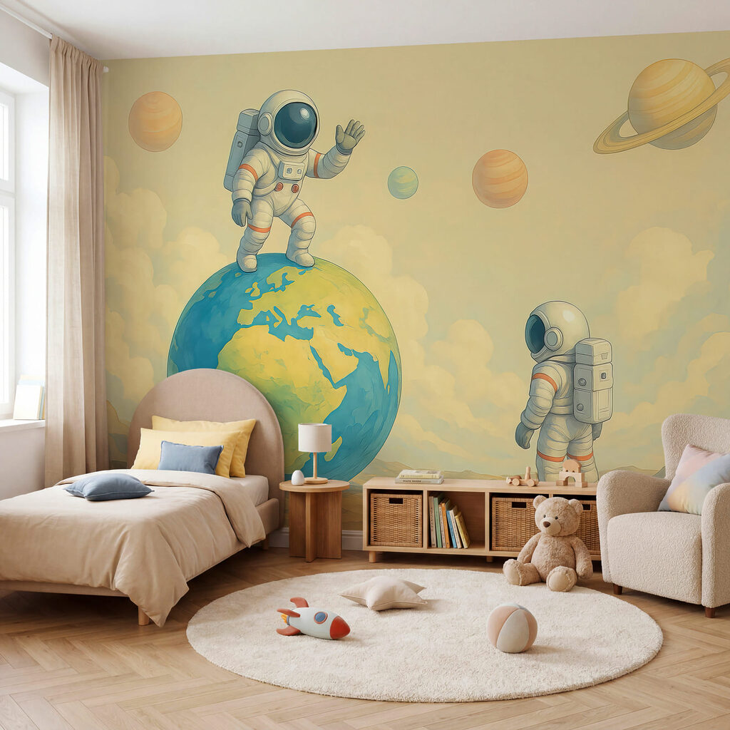 Due astronauti in piedi su un pianeta Due astronauti in piedi su un pianeta