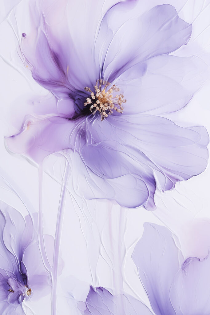 Delicate purple floral elegance unfolds Delicate purple floral elegance unfolds