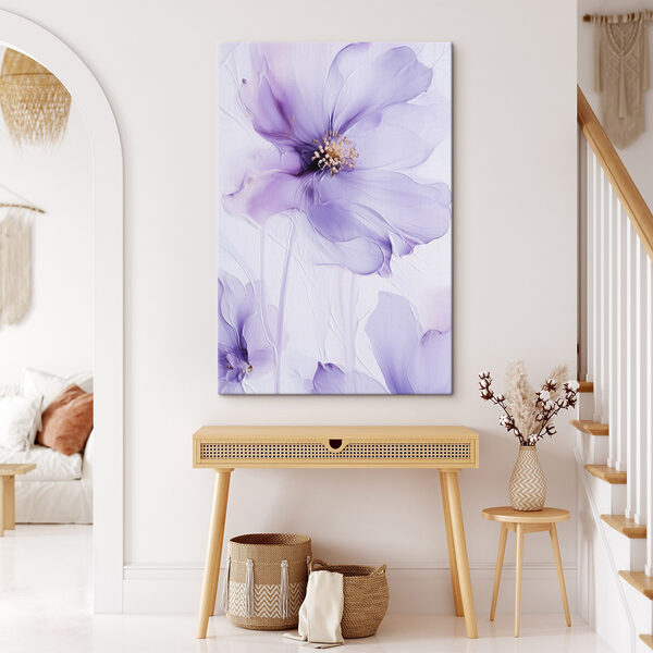 Delicate purple floral elegance unfolds Delicate purple floral elegance unfolds