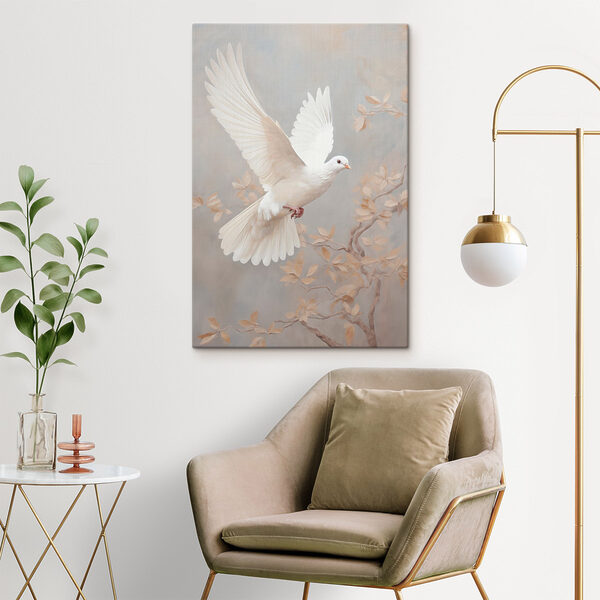 White dove flying in the air White dove flying in the air