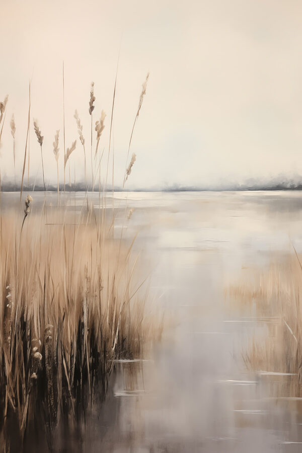 Water with tall grass and a body of water Water with tall grass and a body of water
