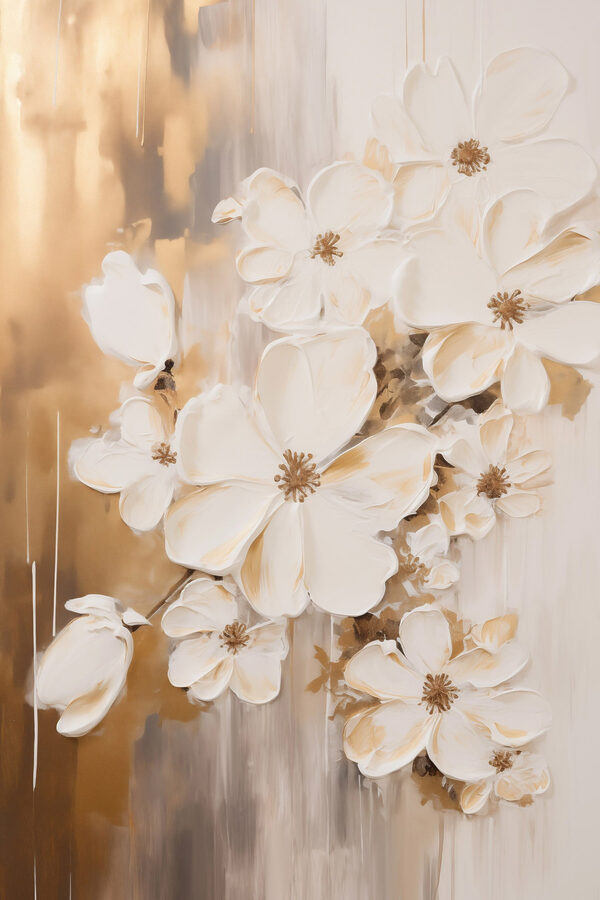 Painting of white flowers Painting of white flowers