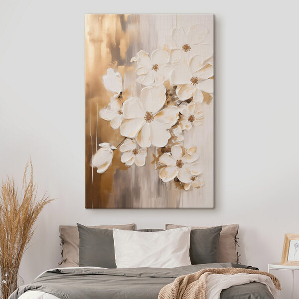 Painting of white flowers Painting of white flowers
