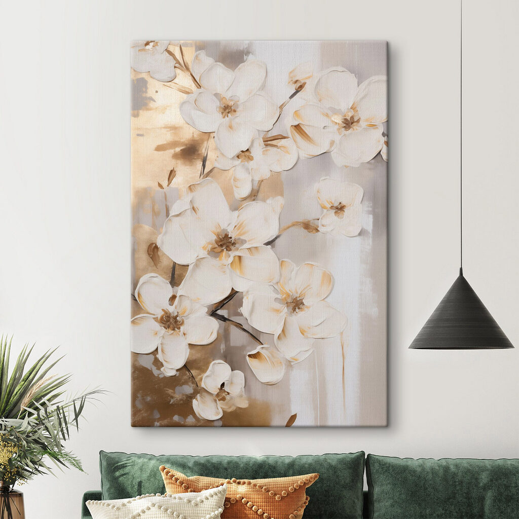 Painting of flowers on a wall Painting of flowers on a wall