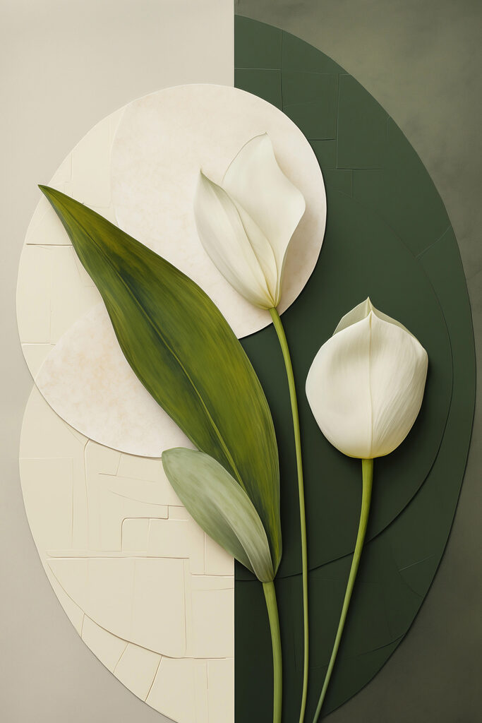 White flowers with green leaves White flowers with green leaves