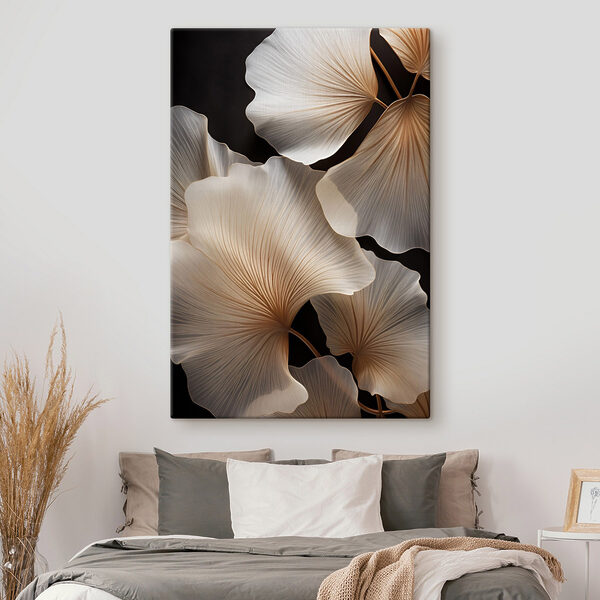 Delicate leaves in soft hues
