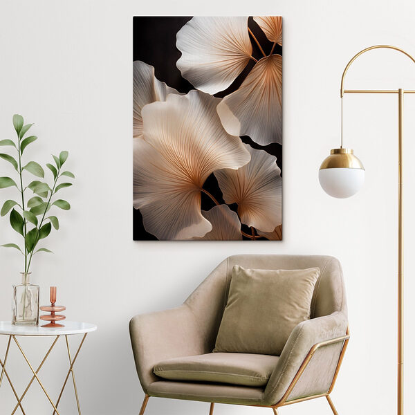 Delicate leaves in soft hues