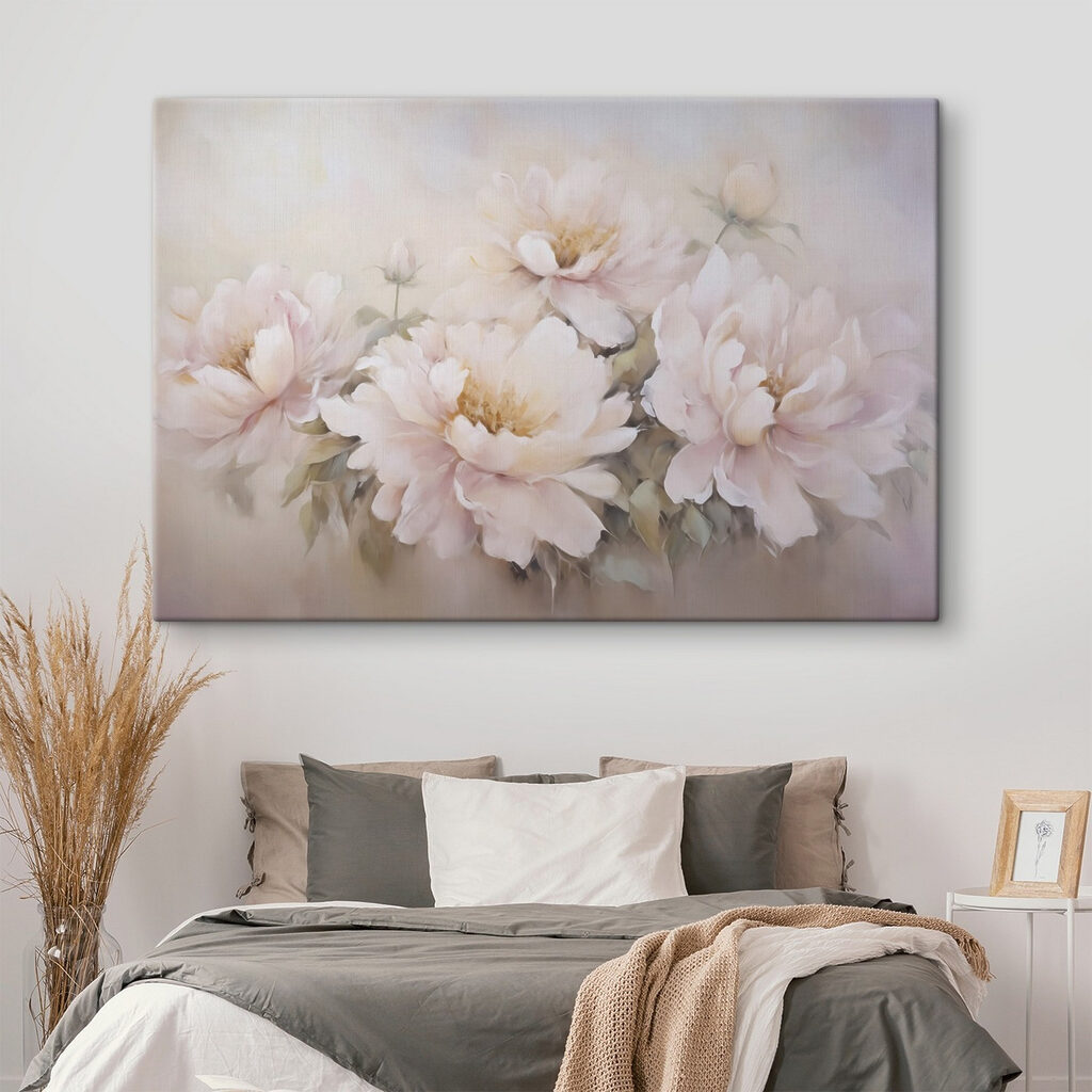 Painting of flowers on a white background Painting of flowers on a white background
