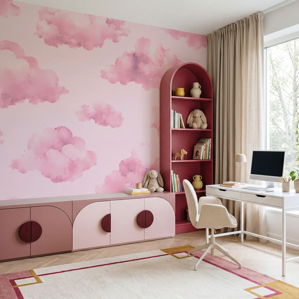 Nuvole rosa su uno sfondo rosa Nuvole rosa su uno sfondo rosa