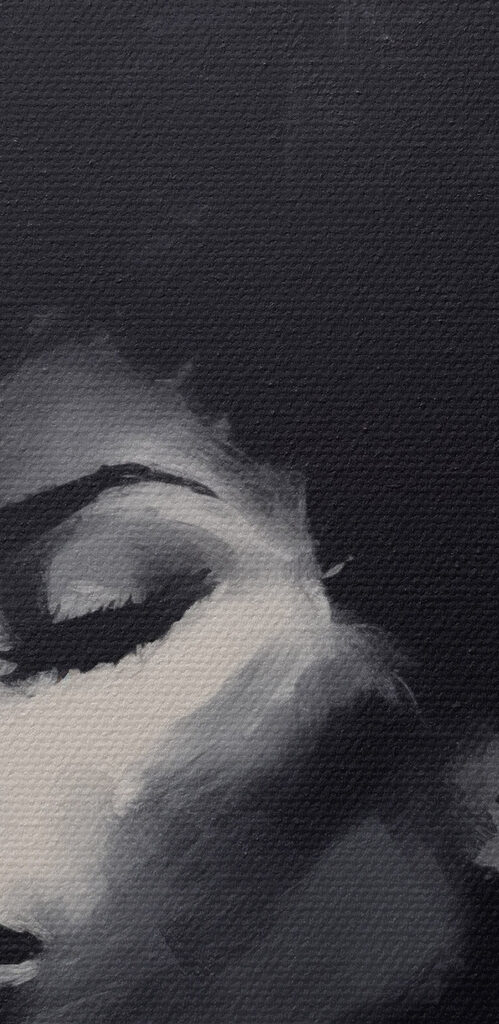 Painting of a woman with a big afro Painting of a woman with a big afro