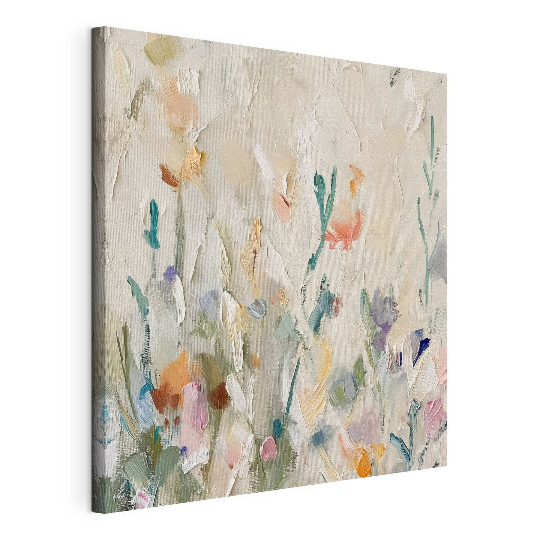 Painting of flowers on a white surface