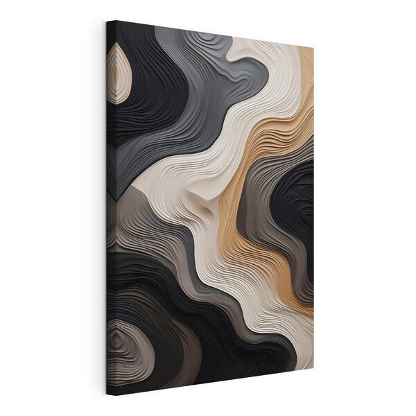 Black and white and brown wavy lines