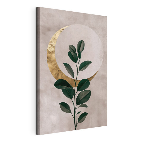 Plant with leaves and a moon Plant with leaves and a moon