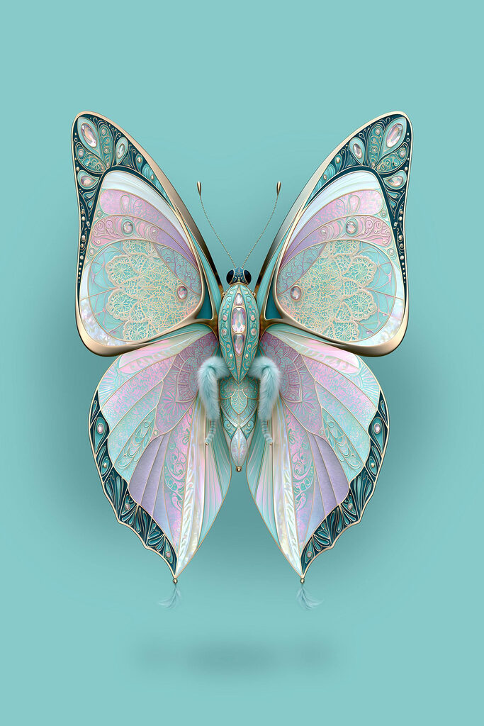 Butterfly with wings and a blue background Butterfly with wings and a blue background