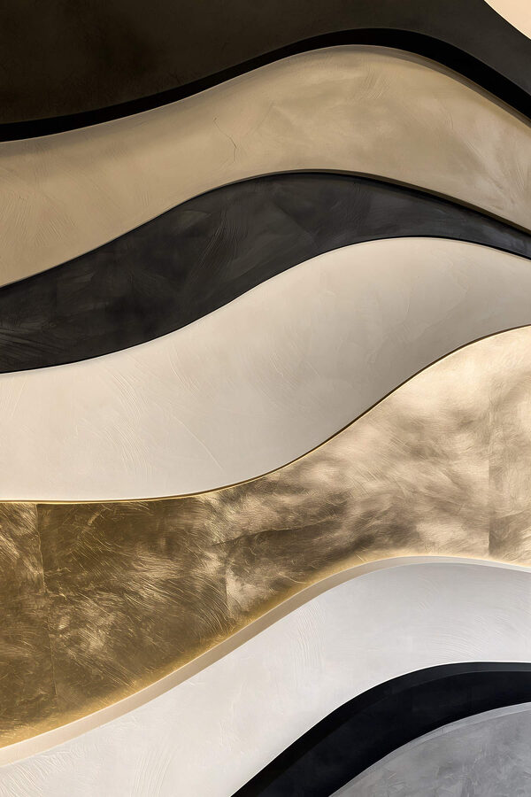 - Wavy patterns in neutral tones