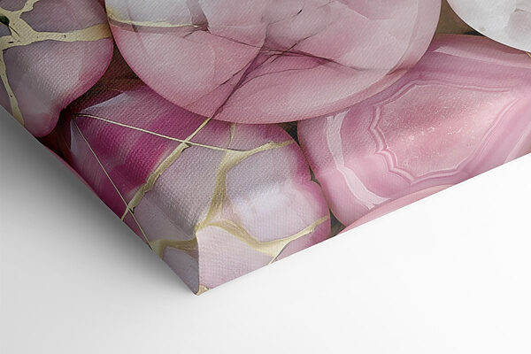 Group of pink and white oval shaped stones