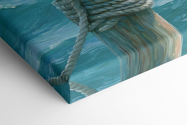 Bird standing on a post in front of a sailboat