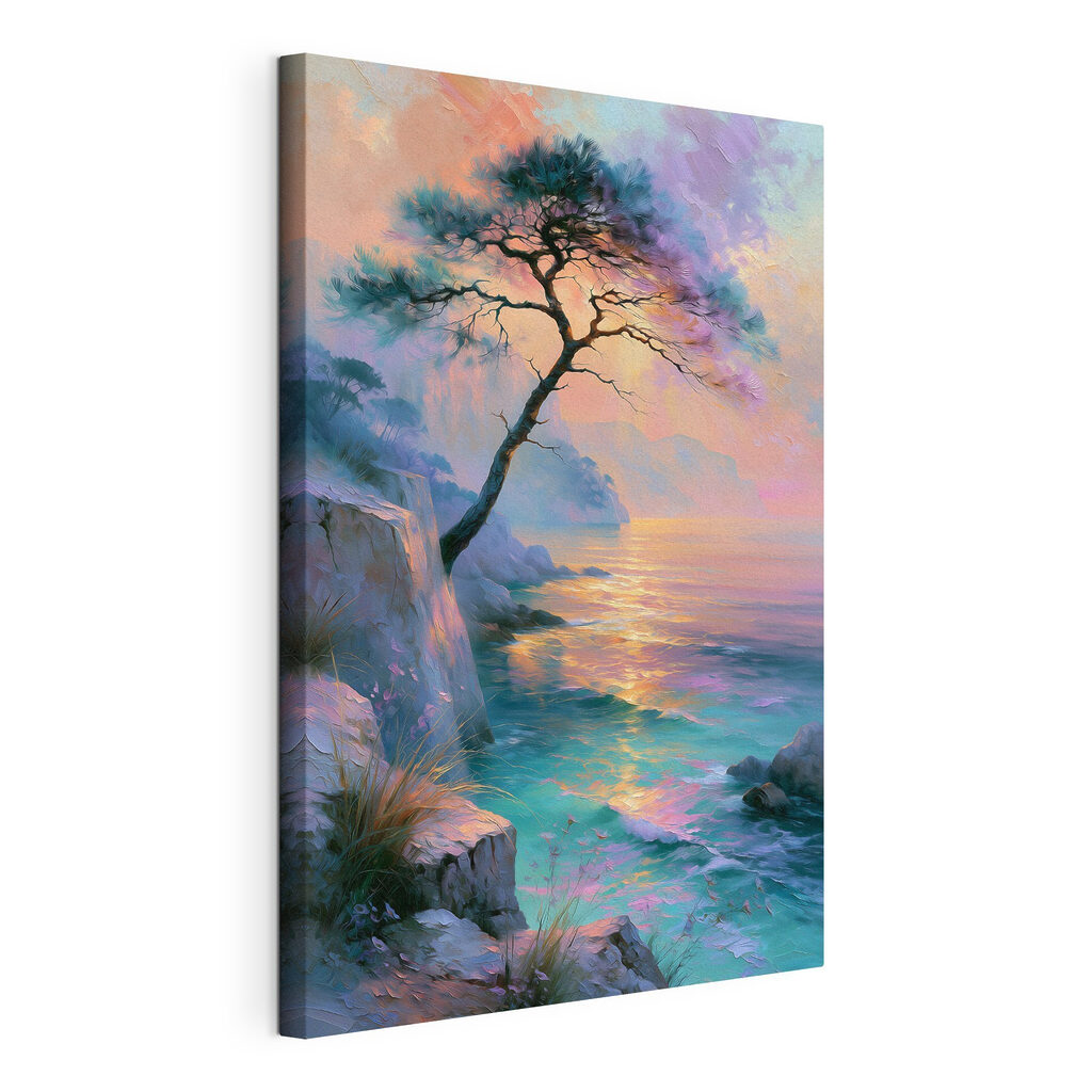 Tree on a cliff by the water Tree on a cliff by the water