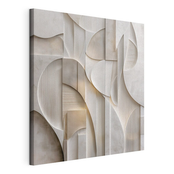 White wall with geometric shapes White wall with geometric shapes