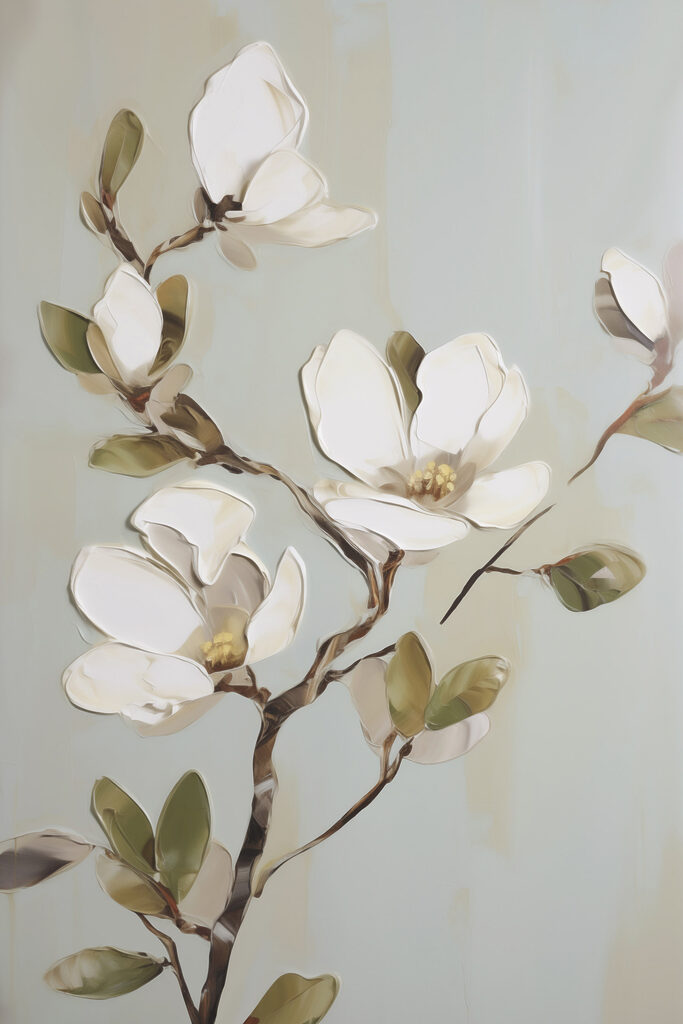 Painting of a white flower Painting of a white flower