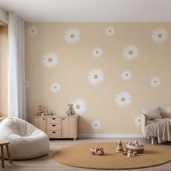 Fiori bianchi su sfondo beige Fiori bianchi su sfondo beige