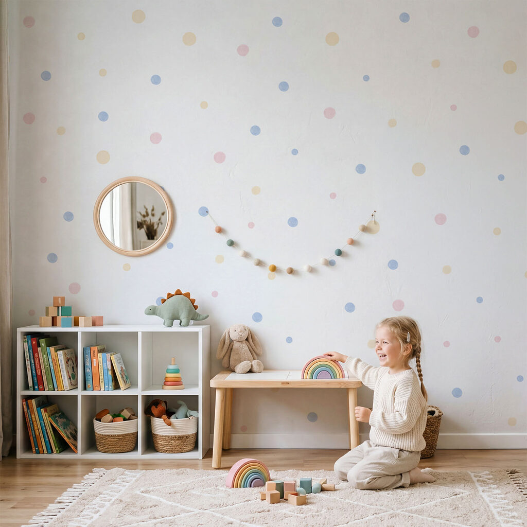 Sfondo bianco con puntini multicolori