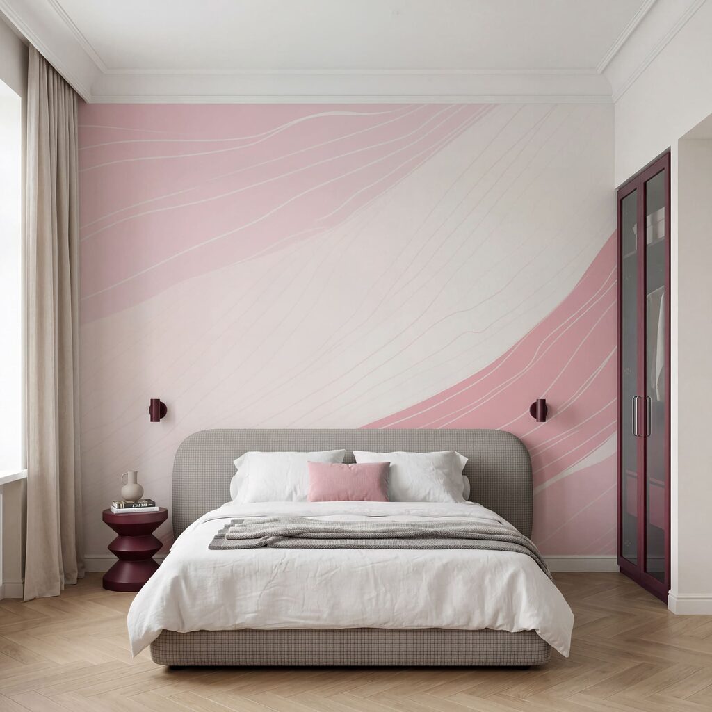 Linee ondulate rosa e bianche Linee ondulate rosa e bianche